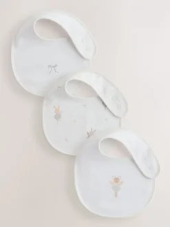 Ecru Fairy Mouse - Verpakking met 3 babyslabbetjes