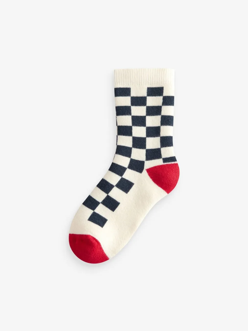 Ecru felgekleurd ruitpatroon - Set van 5 Cosy Terry sokken met hoog katoengehalte