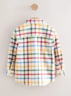 Ecru felle gingham-ruit - Shirt met Character lange mouwen (3mnd-7jr)