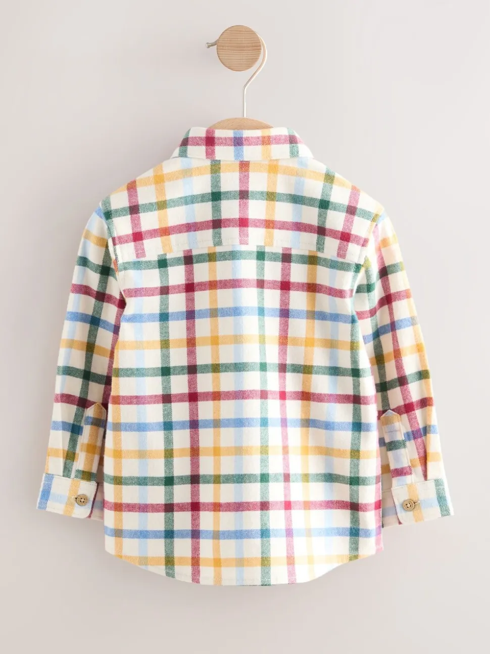 Ecru felle gingham-ruit - Shirt met Character lange mouwen (3mnd-7jr)