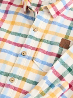 Ecru felle gingham-ruit - Shirt met Character lange mouwen (3mnd-7jr)