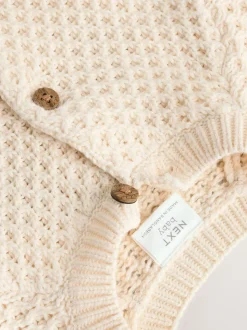 Ecru gebreide - Geborduurd vest (0 mnd - 2 jr)