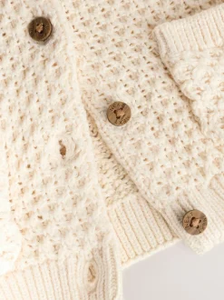 Ecru gebreide - Geborduurd vest (0 mnd - 2 jr)