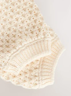 Ecru gebreide - Geborduurd vest (0 mnd - 2 jr)