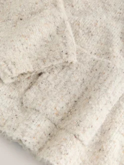 Ecru gemêleerd - Boucle Ronde hals Trui Met Wol