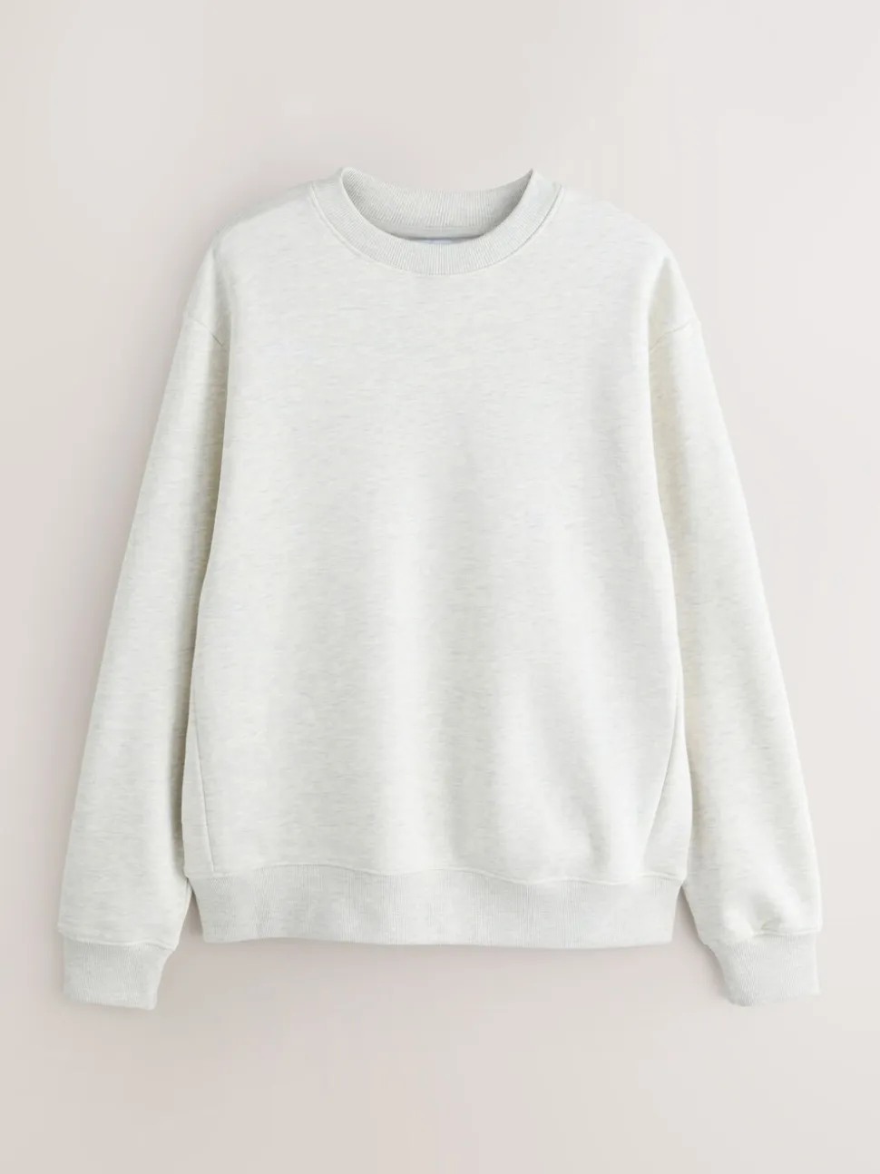 Ecru gemêleerd - Normale Pasvorm - Heavyweight Cotton Rich Crew Neck Sweatshirt