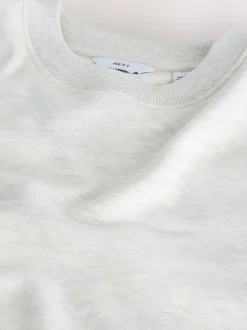 Ecru gemêleerd - Normale Pasvorm - Heavyweight Cotton Rich Crew Neck Sweatshirt