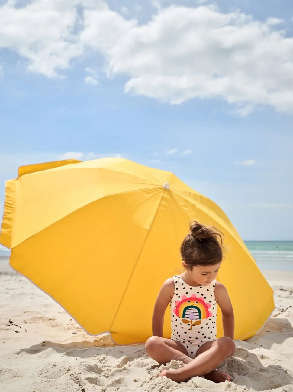 Ecru gestippelde regenboog - Badpak (3 mnd-10 jr)