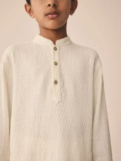Ecru getextureerde jacquard - Eid Koerta (3mnd -16jr)