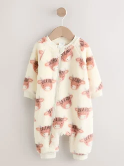 Ecru Hamish - Zware fleece babypyjama