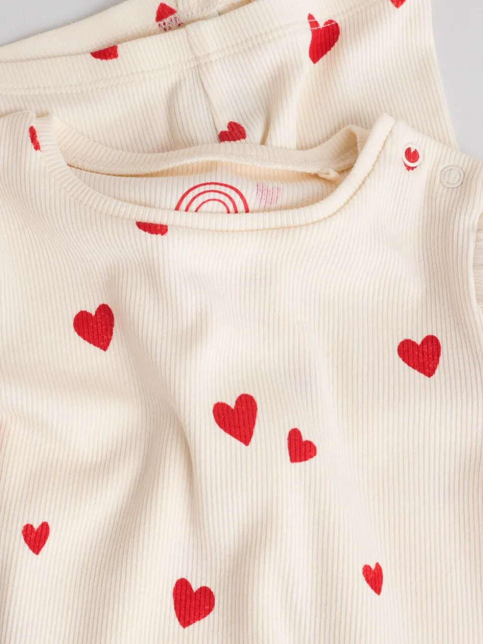Ecru harten - 2 -delige babyset van top en legging (0mnd -2jr)