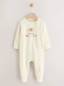 Ecru I Love My Mummy - Babypyjama met tweewegrits (0-18mnd)