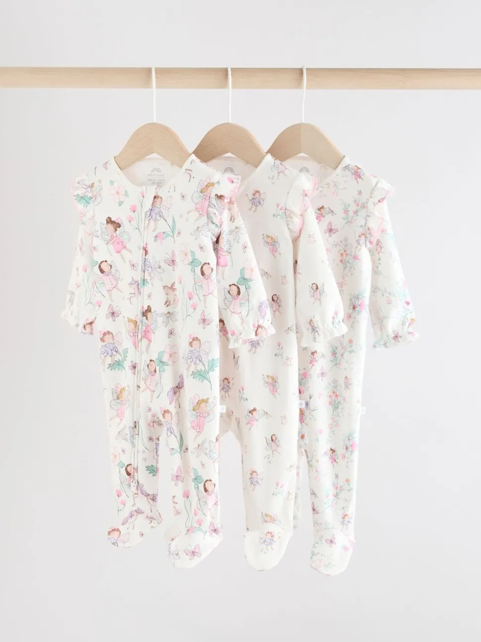 Ecru met elfje - Verpakking van 3 babypyjama's met tweewegrits (0-2jr)