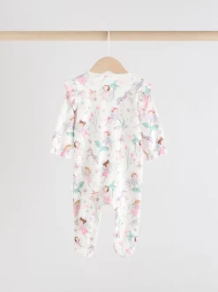 Ecru met elfje - Verpakking van 3 babypyjama's met tweewegrits (0-2jr)