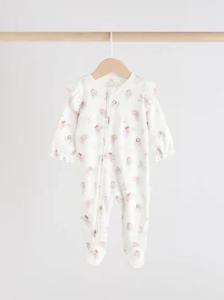 Ecru met elfje - Verpakking van 3 babypyjama's met tweewegrits (0-2jr)