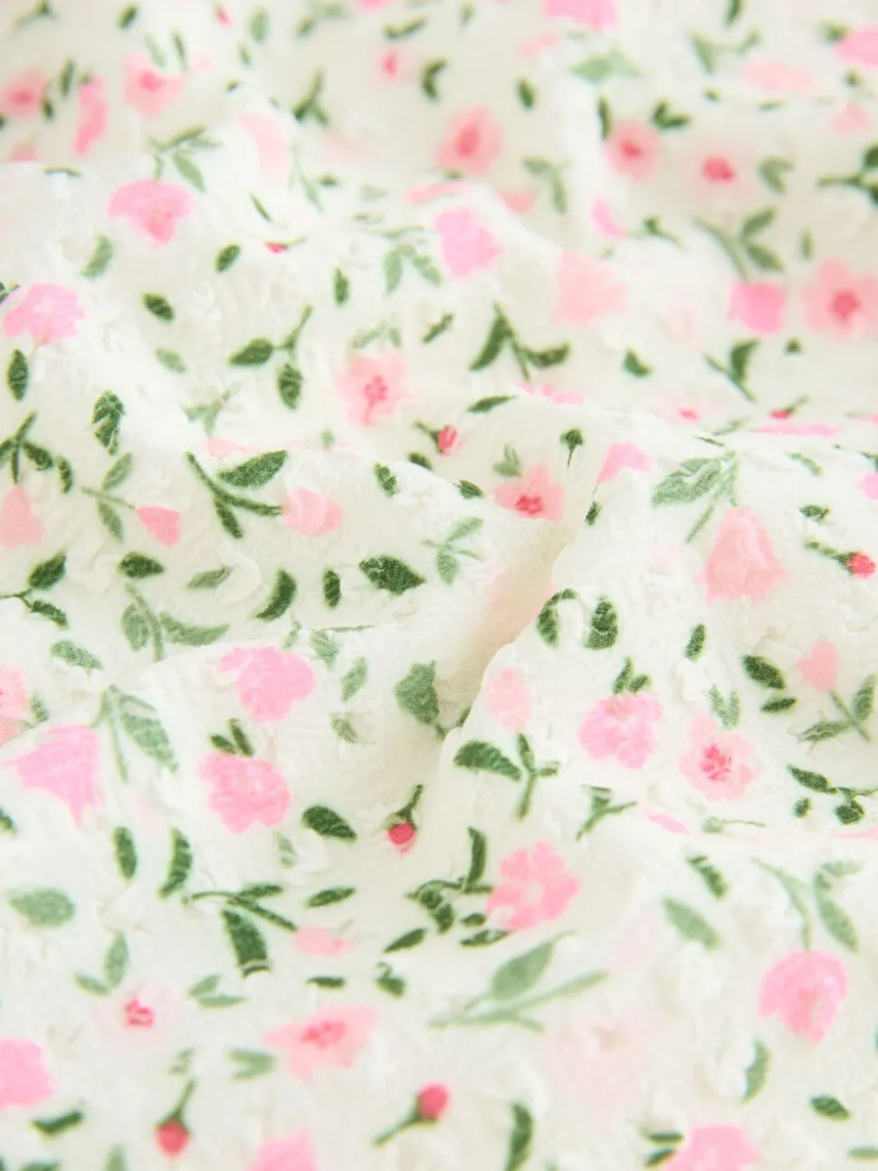 Ecru met fijne bloemenprint - Strappy Ruched Swimsuit (3-16yrs)