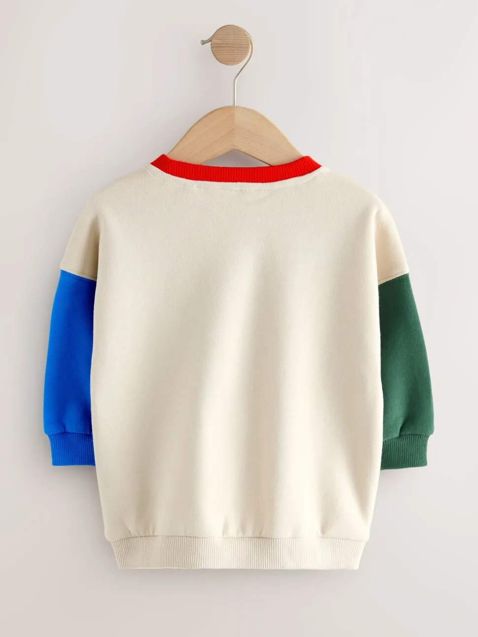 Ecru met kleurvlakken - Sweatshirt met ronde hals en all-over print (3 mnd - 7 jr)