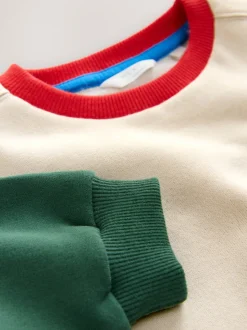 Ecru met kleurvlakken - Sweatshirt met ronde hals en all-over print (3 mnd - 7 jr)