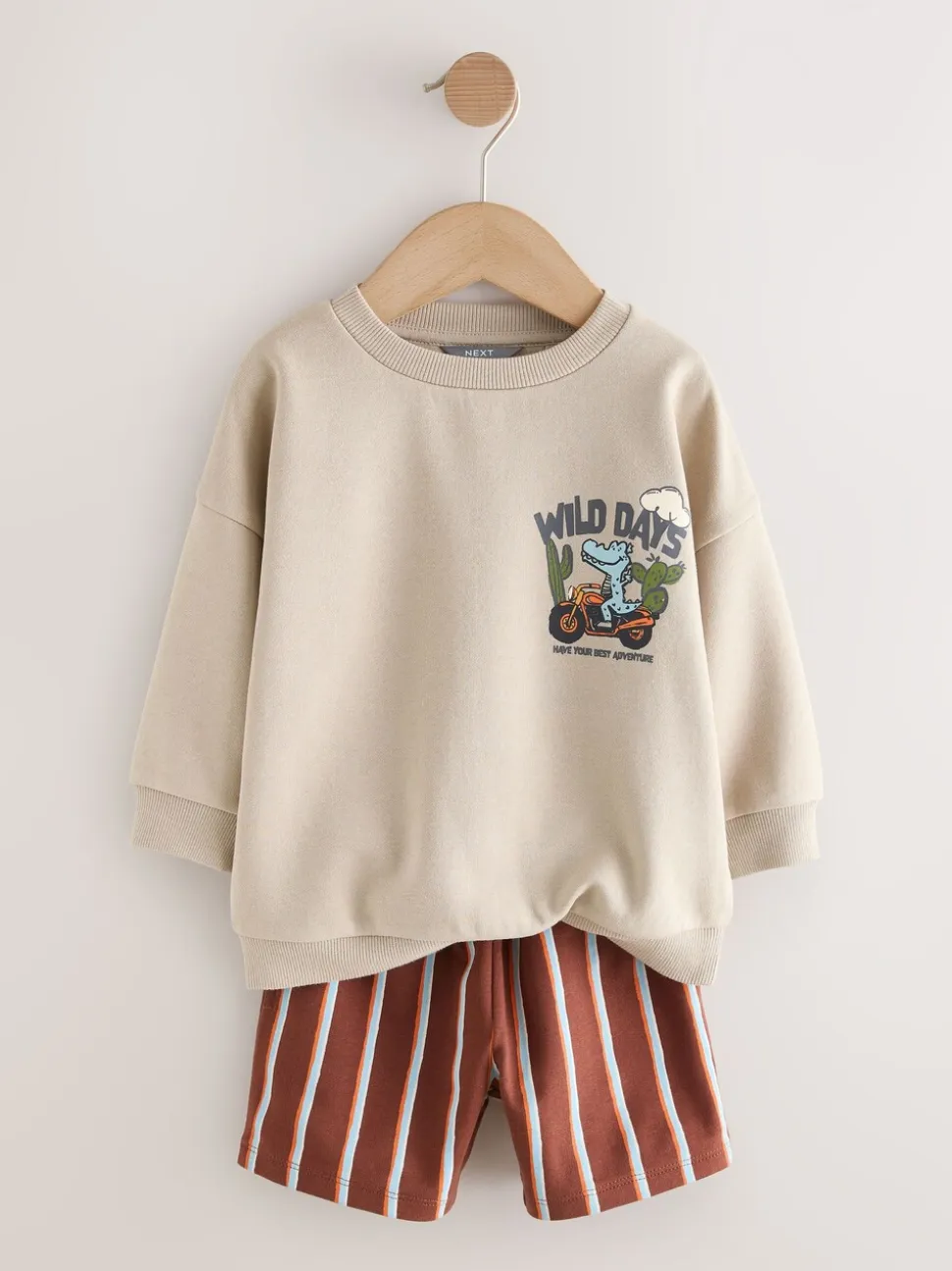 Ecru Wild Days - Crew Neck Sweatshirt and Shorts Set (3mths-7yrs) (3mths-7yrs)