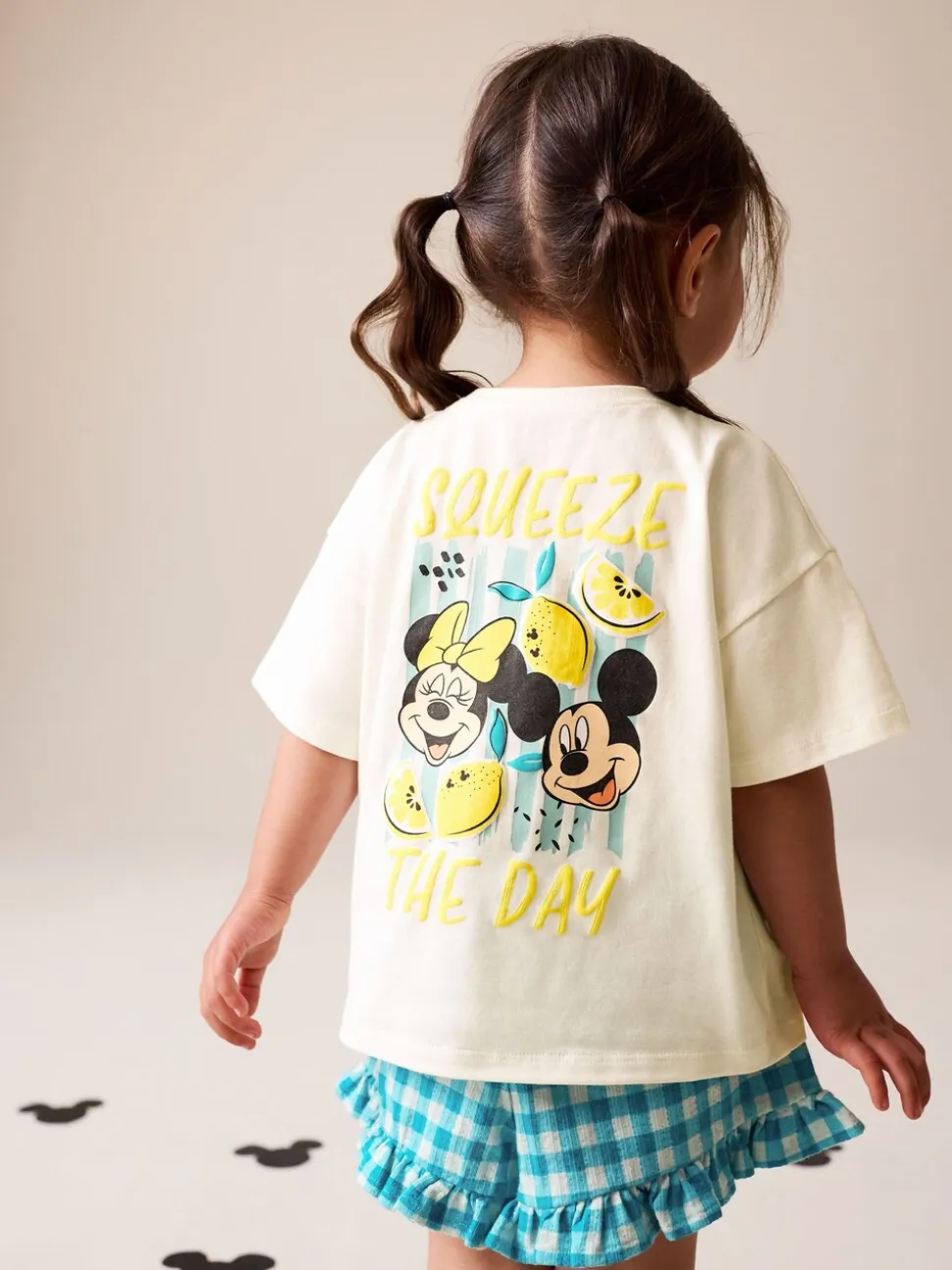 Ecru wit - Disney Minnie and Mickey Short Sleeve Top and Shorts Set (3mths-7yrs)