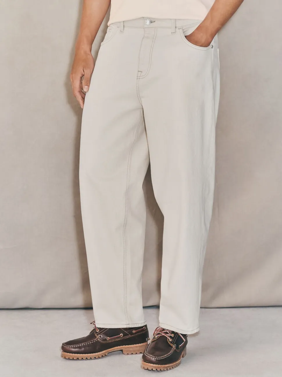 Ecru wit - EDIT Barrel Fit Jeans
