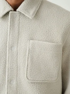 Ecru wit - Fleece shacket