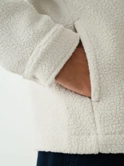 Ecru wit - Fleece shacket