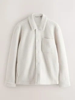 Ecru wit - Fleece shacket