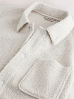Ecru wit - Fleece shacket
