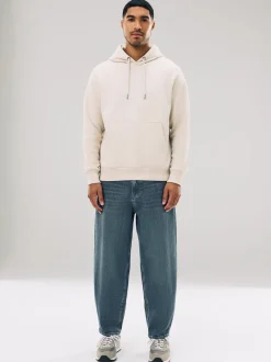 Ecru wit - Normale Pasvorm - Zwaargewicht Cotton Rich Jersey Hoodie