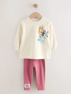 Ecru wit - Set met Bluey-top met lange mouwen en legging (3mnd-7jr)