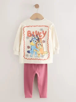 Ecru wit - Set met Bluey-top met lange mouwen en legging (3mnd-7jr)