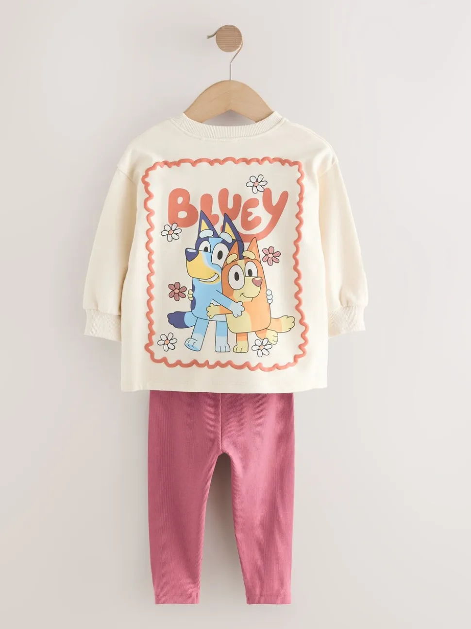 Ecru wit - Set met Bluey-top met lange mouwen en legging (3mnd-7jr)