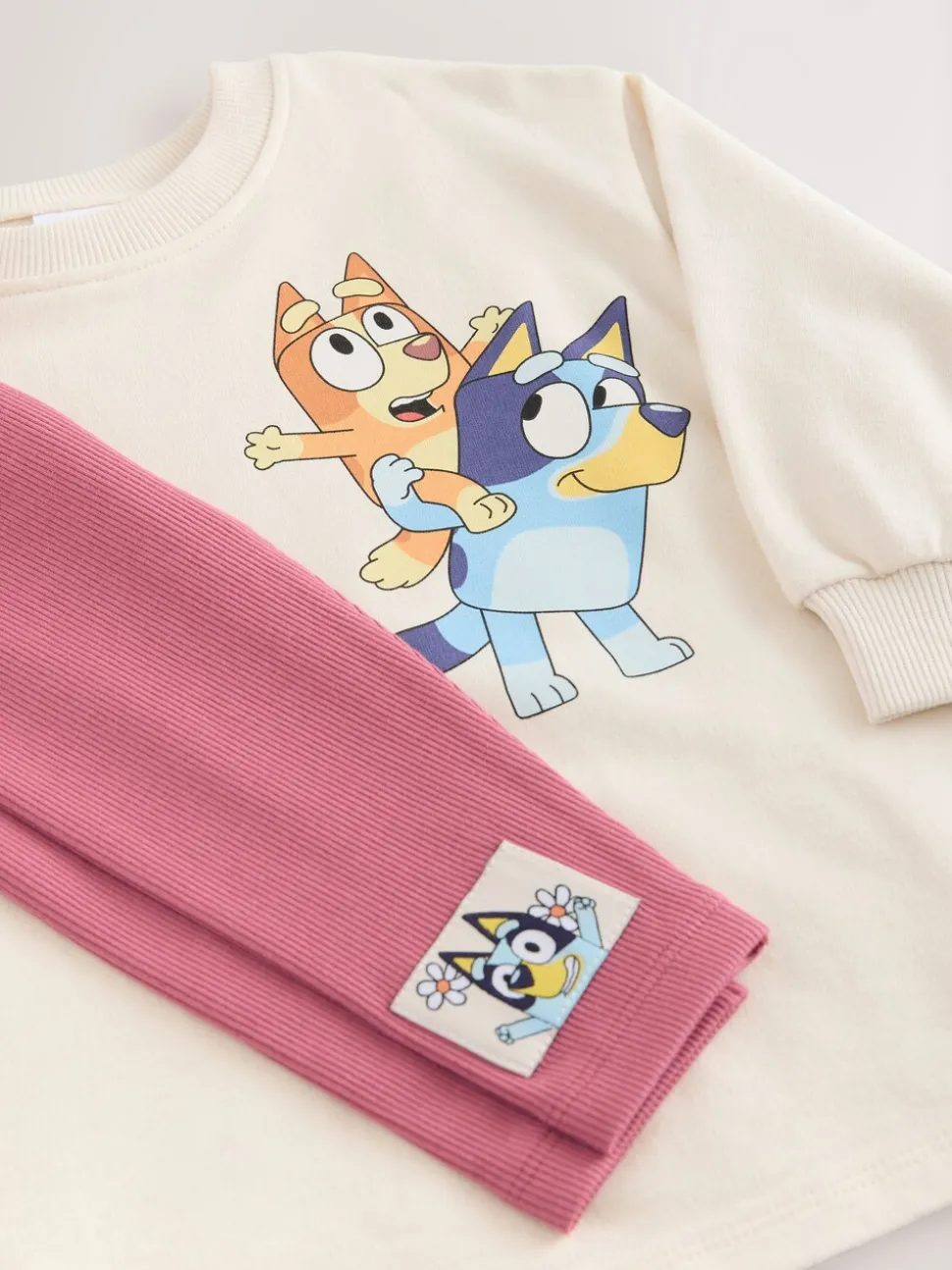 Ecru wit - Set met Bluey-top met lange mouwen en legging (3mnd-7jr)