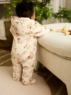 Ecru Woodland trui met capuchon - Baby kinderwagenpak van nylon (0mnd -2jr)