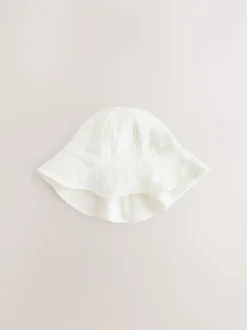 Ecru Woven Crinkle - Babyhoedje (0 mnd-2 jr)