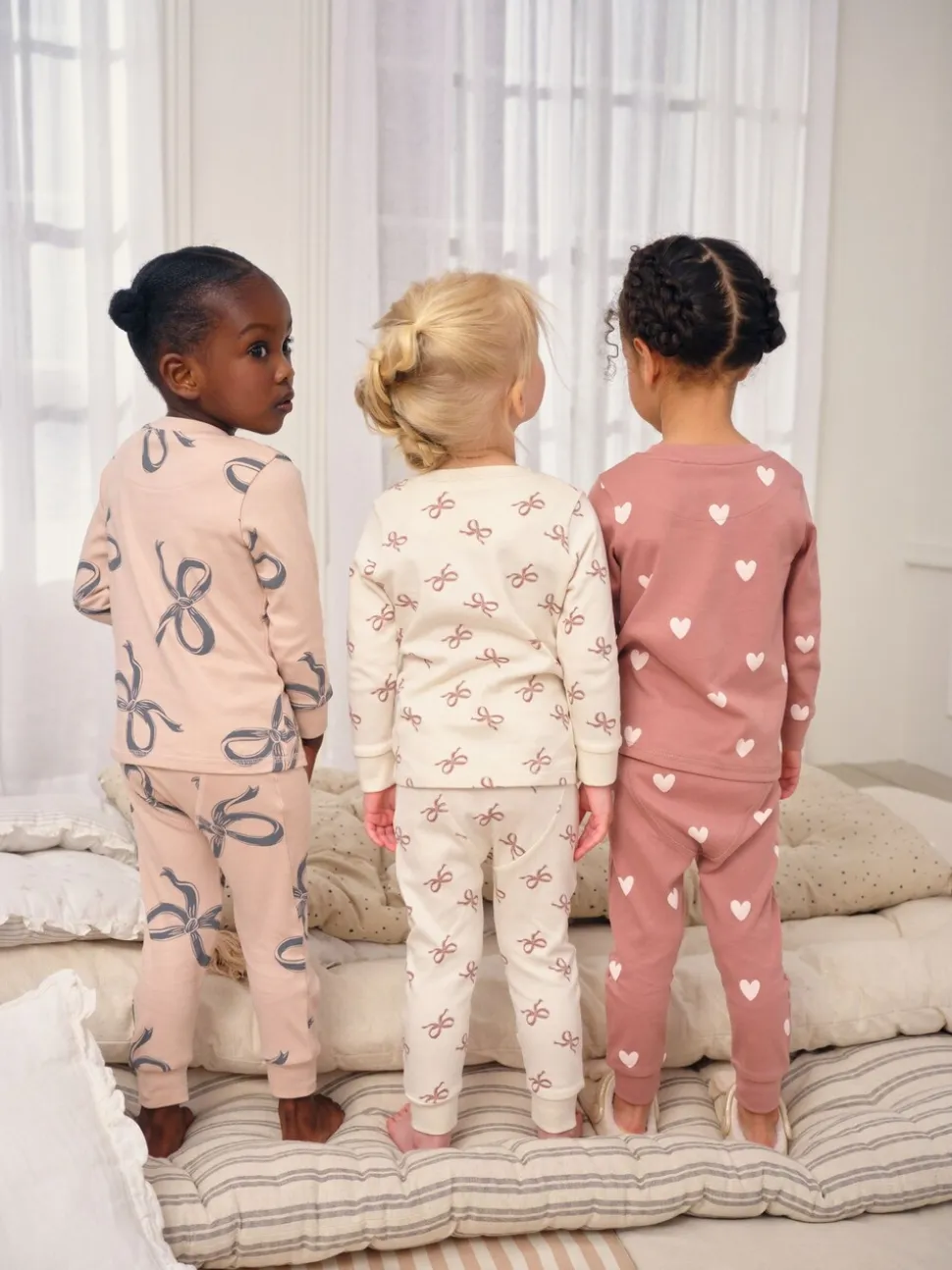 Ecru/Bruin Strikprint - Verpakking van 3 knusse pyjama's (9 mnd-12 jr)