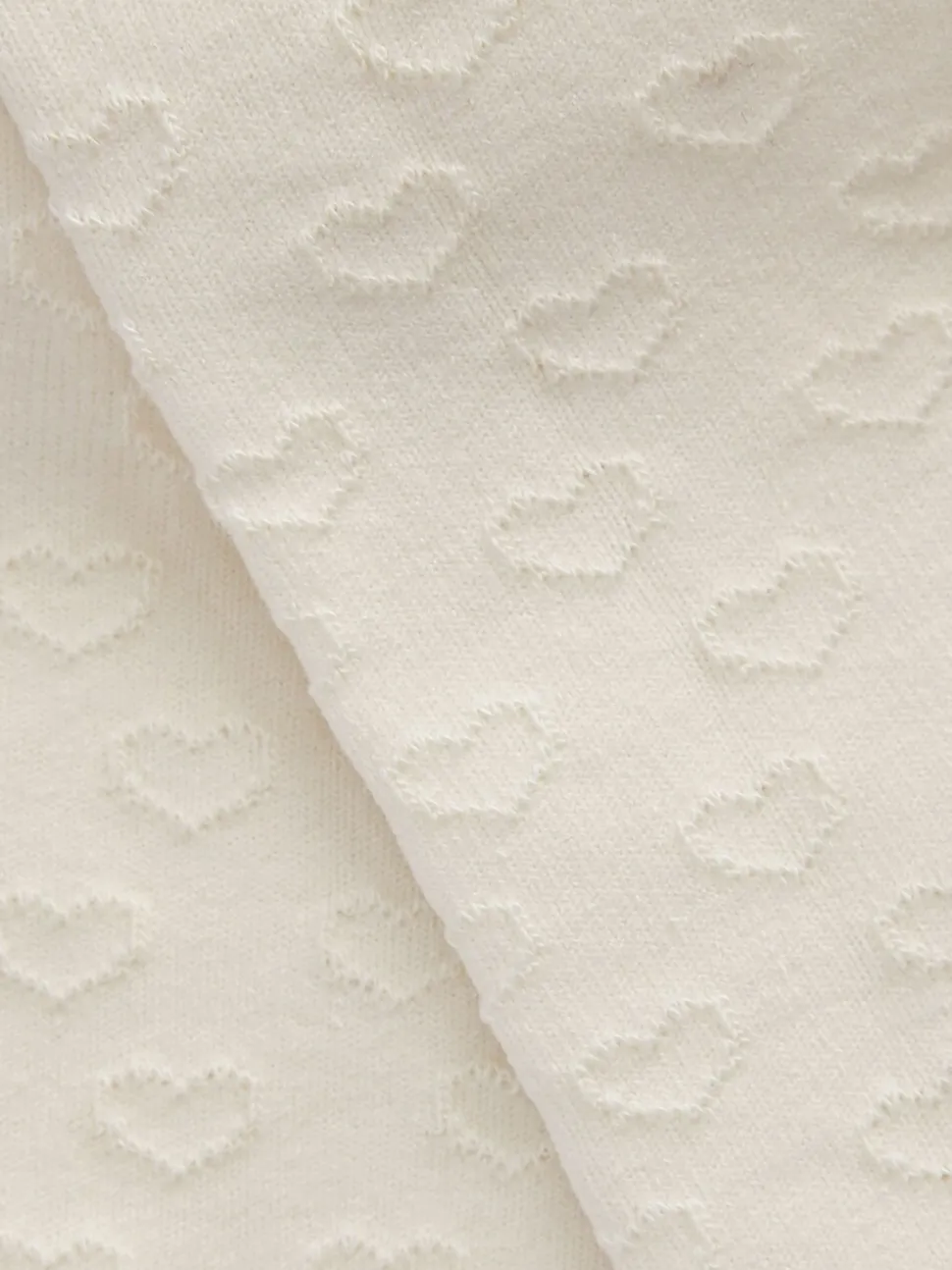Ecru-crème - Katoenrijke maillots met hartjes en textuur