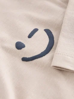 Ecru-crème - Semi-effen T-shirt met lange mouwen (3mnd -7jr)