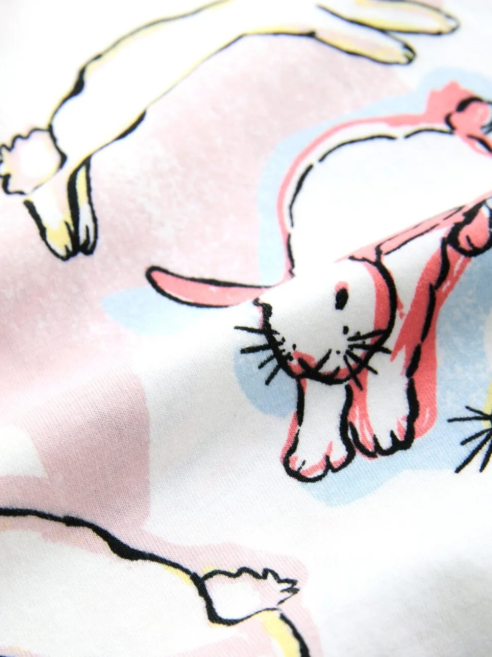 Ecru/Pink Bunny - Pyjama met lange mouwen
