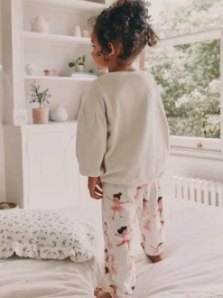Ecru/roze ballerina - Behaaglijke fleece pyjama (9 mnd-10 jr)