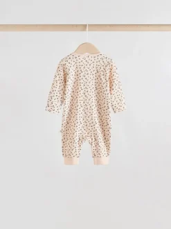 Eenkleurig luipaard en kers - Verpakking van 4 Baby pyjama's met tweewegrits en Print (0mnd -3jr)