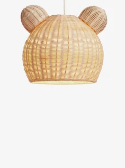 Eenvoudig te monteren lampenkap van rotan met teddybeervorm