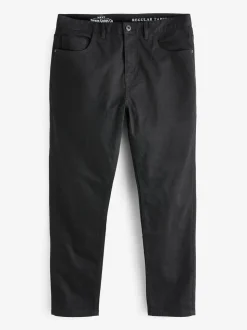 Effen zwart - Klassieke stretchjeans met standaard taps toelopende pasvorm