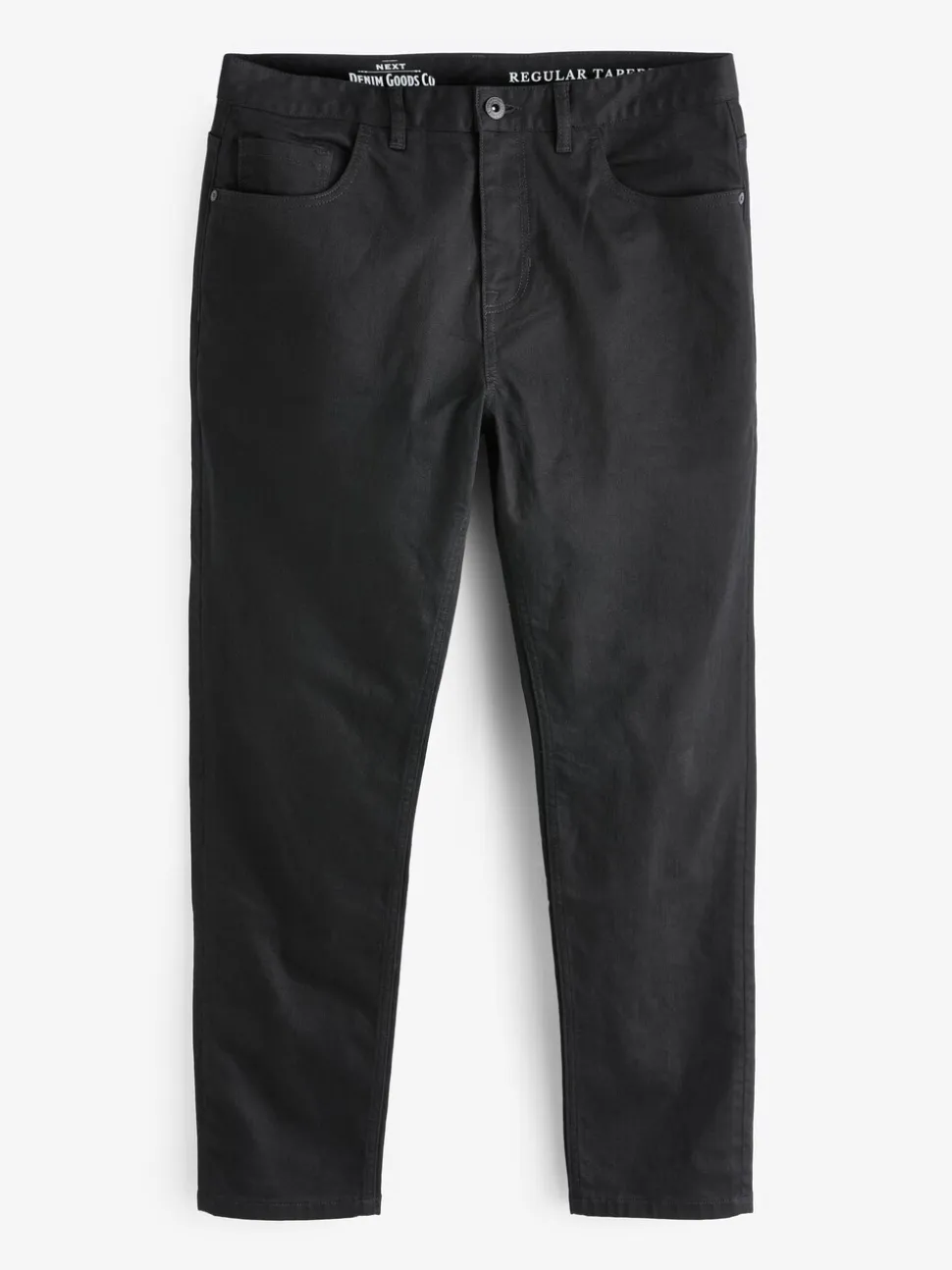 Effen zwart - Klassieke stretchjeans met standaard taps toelopende pasvorm