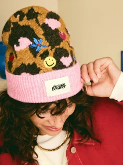 Eleanor Bowmer Leopard Print Embroidered Hat