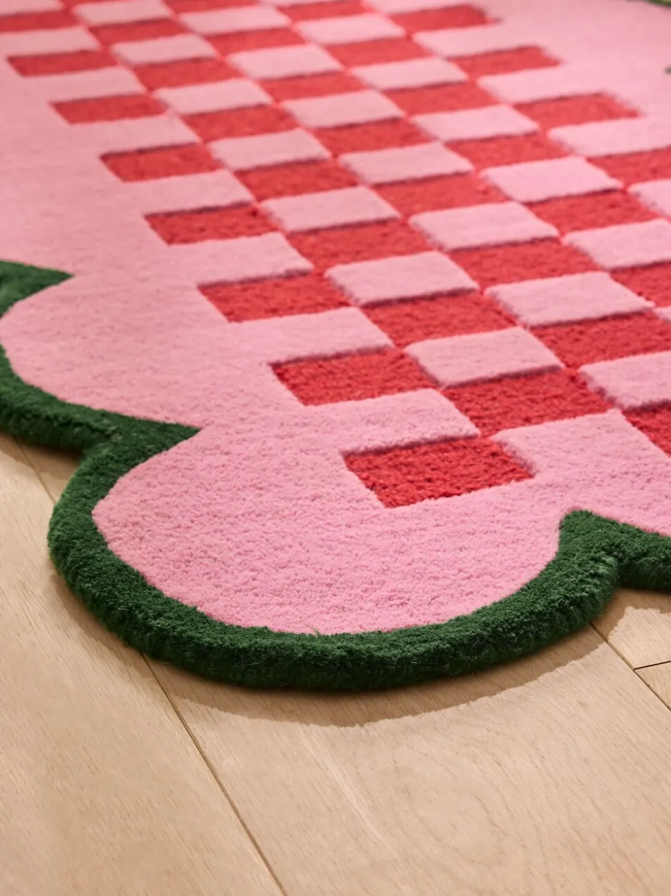 Eleanor Bowmer Scallop Checkerboard Wool Tufted Runner