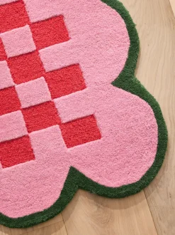 Eleanor Bowmer Scallop Checkerboard Wool Tufted Runner