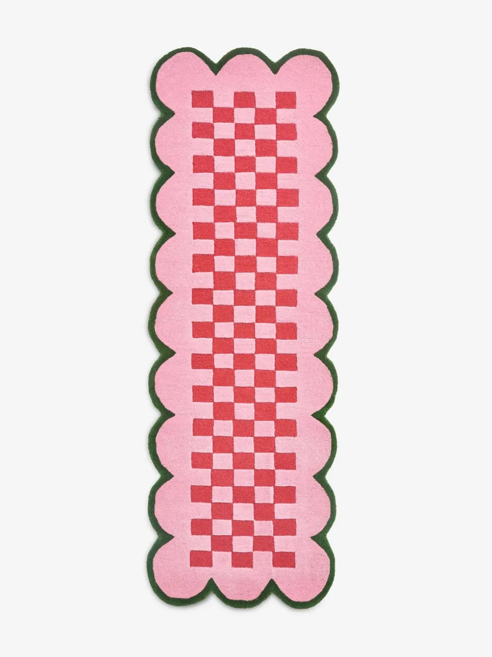 Eleanor Bowmer Scallop Checkerboard Wool Tufted Runner