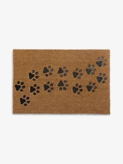 Embossed Paw Print Coir Doormat